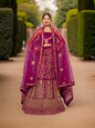 Semi-Stitched Lehenga with Soft Net Fabric & Zari Thread Work by Shreekama