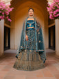 Semi-Stitched Lehenga with Soft Net Fabric & Zari Thread Work by Shreekama
